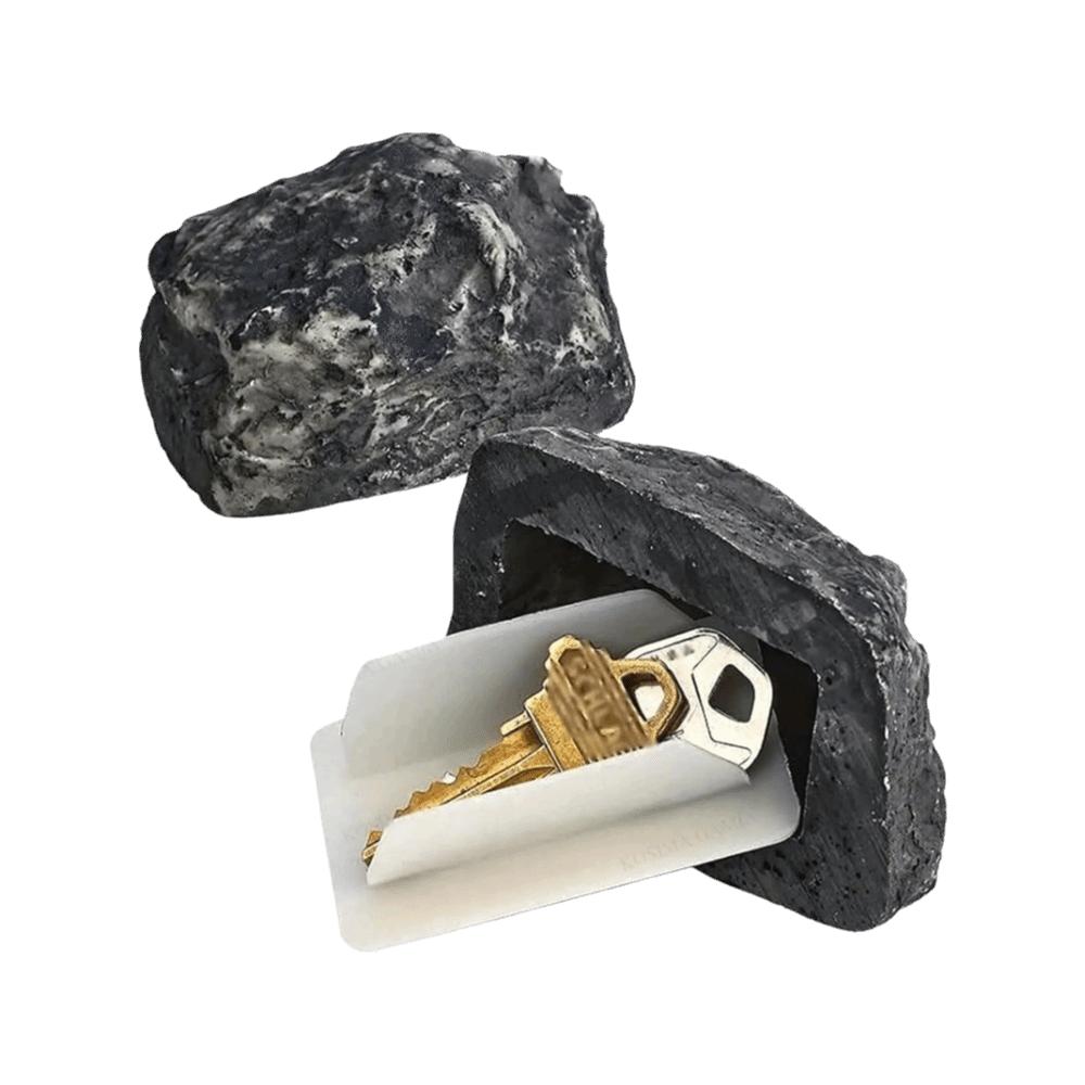 Creative Resin Key Box Black Hidden Hidden Key Holder Rock Hidden Box Garden