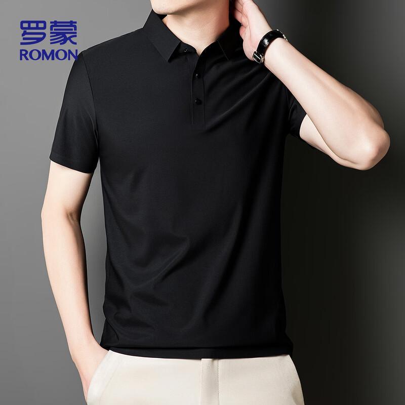 ROMON Men's Polo Neck Ice Silk Quick Dry Short Sleeve T-Shirt