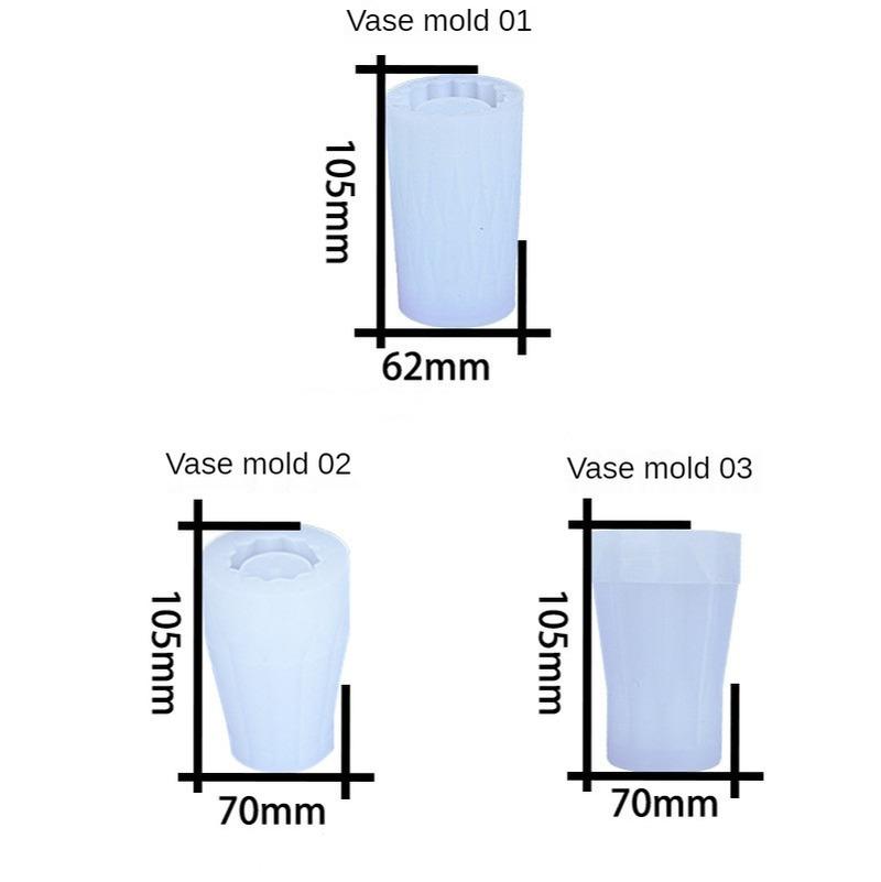 3D Vase Silicone Mold Mirror Epoxy Mold Resin Silicone Flower Geometric Vase Making Home Decor DIY Handmade Handicraft for Gifts