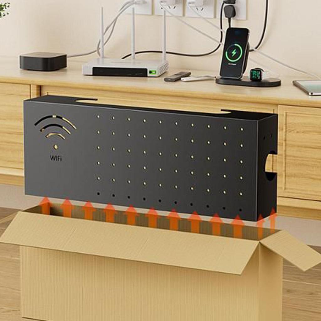 Wifi Box Hider Multifunctional Wall Mount Carbon Steel Organizer Internet Box Hider for Electronics Network Outlet Output Guards