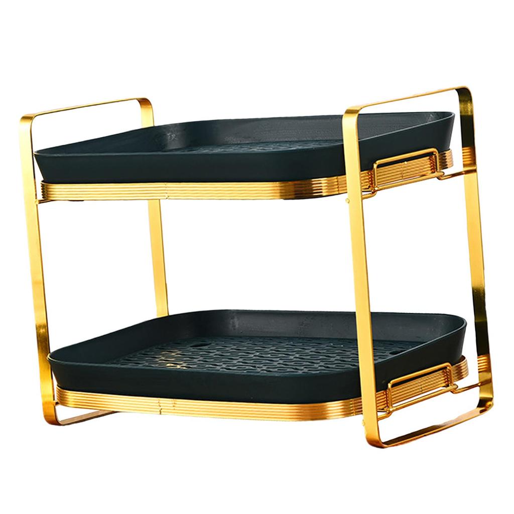 Multifunctional Storage Rack Bedroom Shower Caddy Shelf Counter Bathroom Dark Green