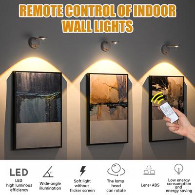 Spotlights USB Rechargeable Wiring-Free Human Body Sensor Light with Remote Control Dimmable Led Spotlight For Lighting Painting