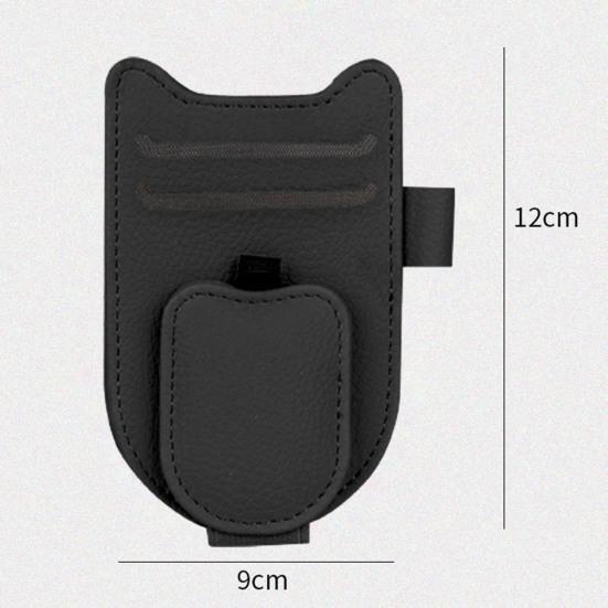 Universell visirklämma multifunktionell bilorganisatör för solglasögonkort magnetisk konstläderhållare för de flesta fordon