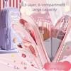 6 Pockets 3 Layers Pencil Case Cute Organizer Storage Bag Backpack Shape Cartoon Pen Box  Girls