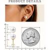 Pearl Stud Earrings,Real Pearl Earrings Gift For Birthday Anniversary | 14K Gold Plated S925 Silver Post AAAA+ Freshwater 8mm Pearl,Hypoallergenic