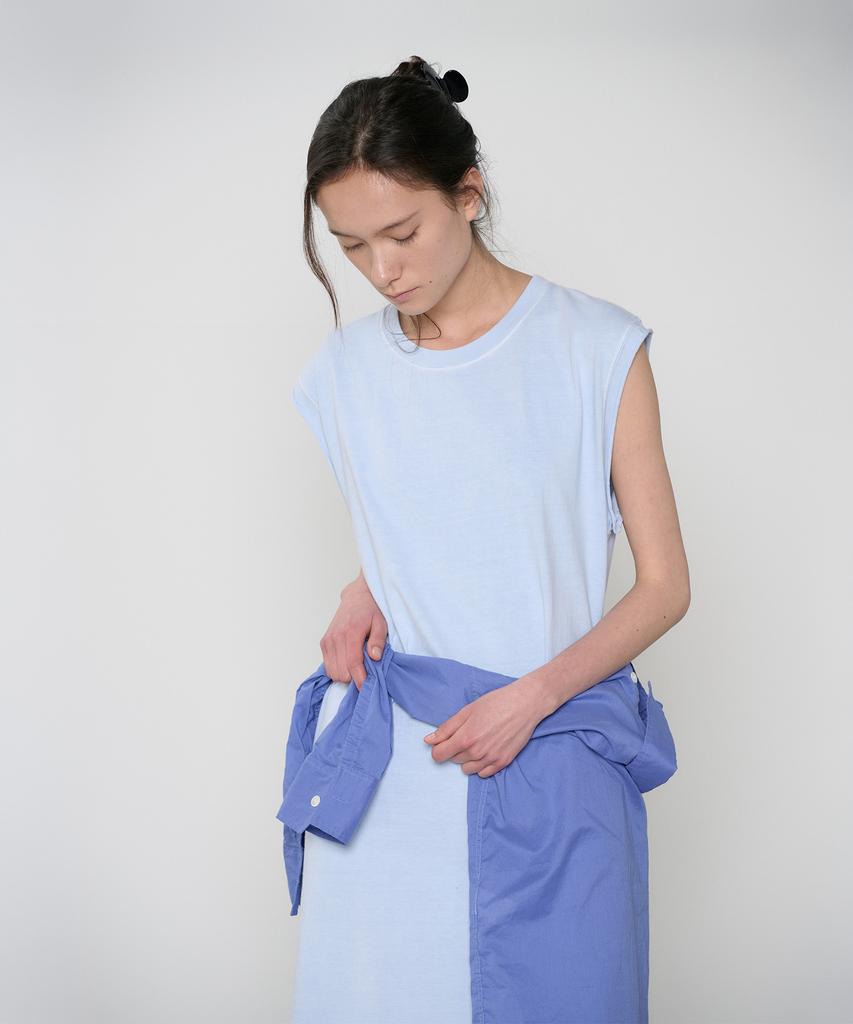 Jeonggamseutyudio Pigment Dyed Cut Off Sleeveless Long Dress_2 Color