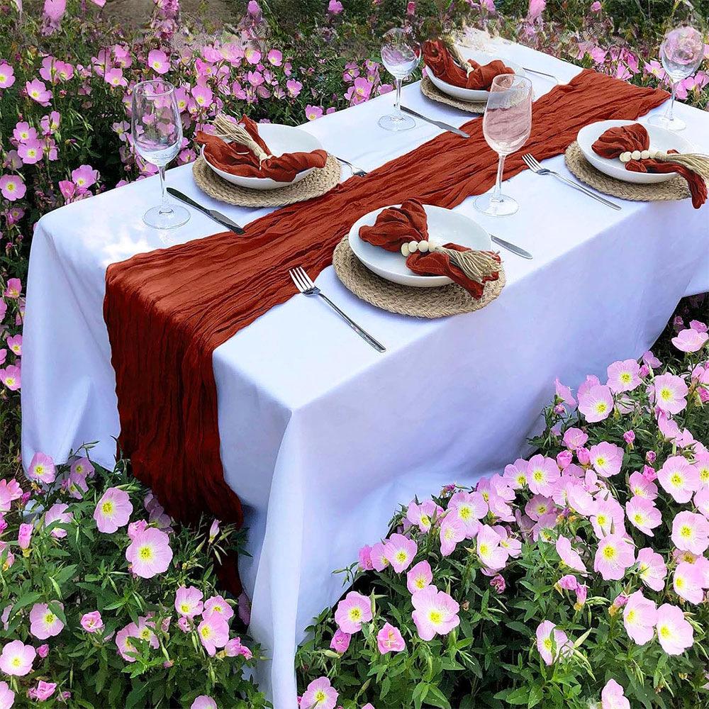 Cross-Border Cheesecloth Tablecloth Set for Weddings, Parties, and Bridal Showers
