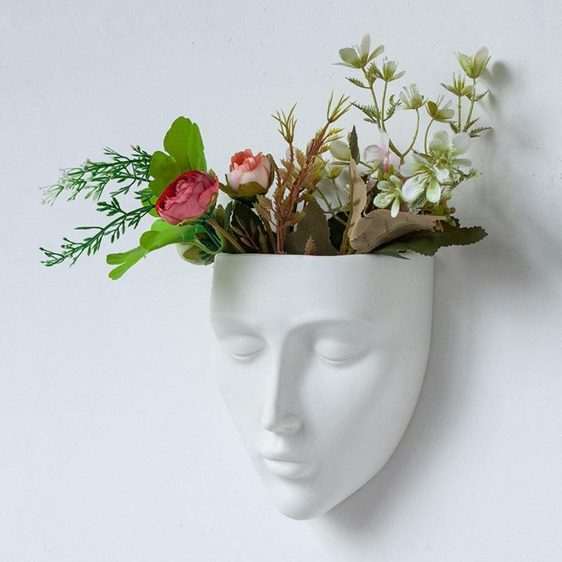 Wandmontierter Gesichtskrug Handgefertigter Keramik-Blumentopf Für Innen- und Außendekoration Platzsparender Entwurf