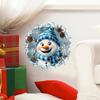 3D Snowman Wall Decal Self-Adhesive Wall Sticker For Living Room Bedroom And Hallway Decoration