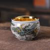 Gilded Cup Enamel Blue and White Tea Cup Personal Cup Master Cup Purple Clay Jian Zhan Master Liu Guolan