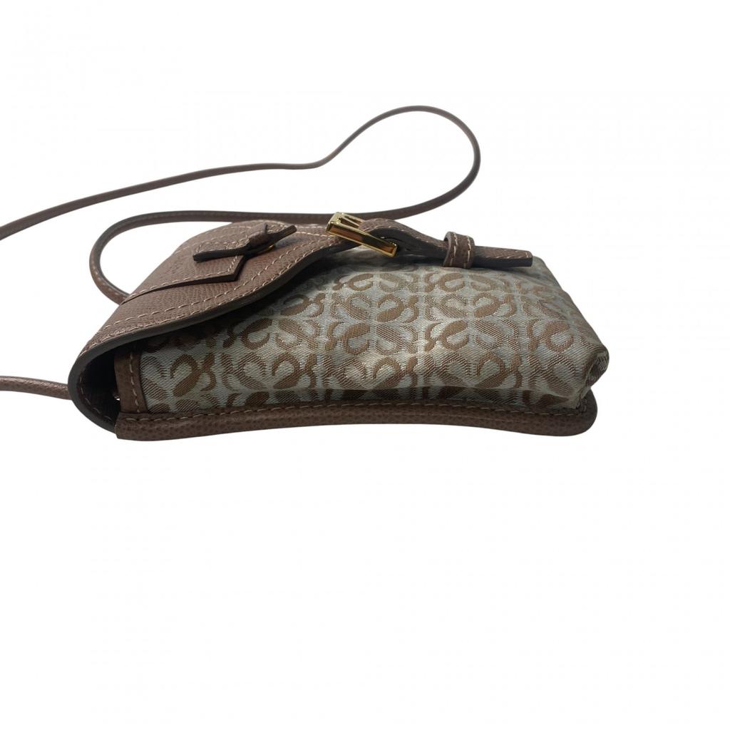 Used LOEWEShoulder Bag Beige/Brown canvas/leather Women