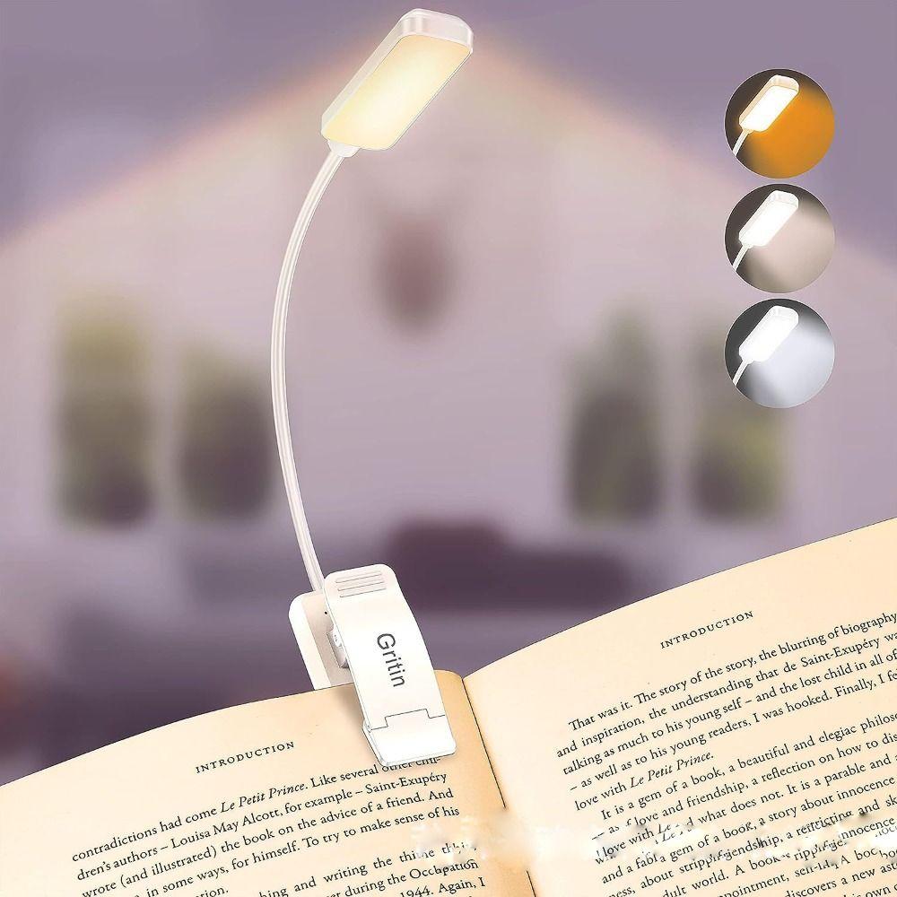 USB Rechargeable LED Clip-on Desk Lamp Portable Night Light Reading Light  Travel