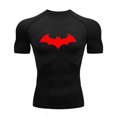 Mens Short Sleeved Tight Fitting T-shirt Sun Protection Skin Running Fitness Suit Quick Drying and Breathable Training Suit