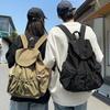 Lightweight Nylon Drawstring Backpack Casual College Student Schoolbag Canvas Shoulder Bag  Unisex