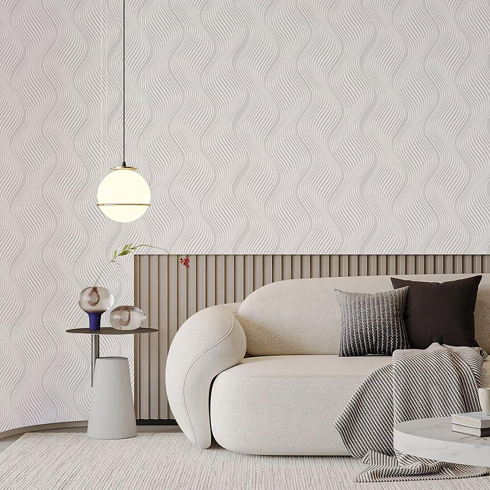 Modern Simple Wavy Line Wallpaper Self-Adhesive Waterproof Pvc Wallpapers Peel And Stick Furniture Stickers Home Decoration