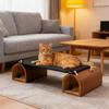 2-in-1 Tunnel Elevated Cat Bed Collapsible Cat Hammock Washable Mesh Cover Cat Tunnel Bed Breathable for Indoor and Outdoor