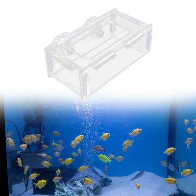 Acryl Aquarium Feeder Fischfutter mit Saugnapf Fütterung Box Garnelen Rohr