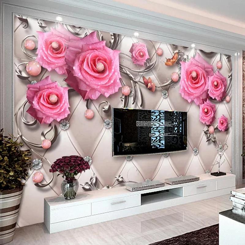 Custom 3d Photo Wallpaper Modern Jewelry Flower Murals Tv Backdrop Wall Mural Living Room Bedroom Wallpaper