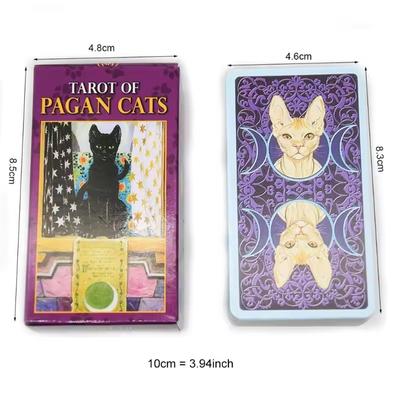 Baralho de 78 cartas Tarot of Pagan Cats Jogo de tabuleiro completo para festa em inglês Cartas Oracle