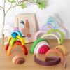 Latest Children Montessori Arch Bridge Rainbow Building Blocks Wooden Playthings Infant Early Education Color Cognitive Blocks Toy