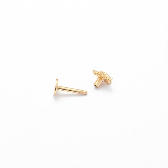 Lunne 14K Flower Cubic Labret Tragus Piercing (14K Gold) #W06