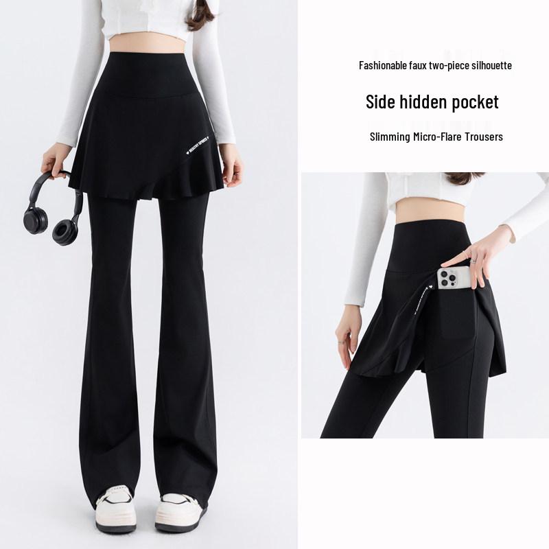 

Women s Pocket Micro-Flare Skort with Velvet High-Waisted Leggings for Autumn/Winter Fitness and Yoga. M suitable for 80-100 lbs