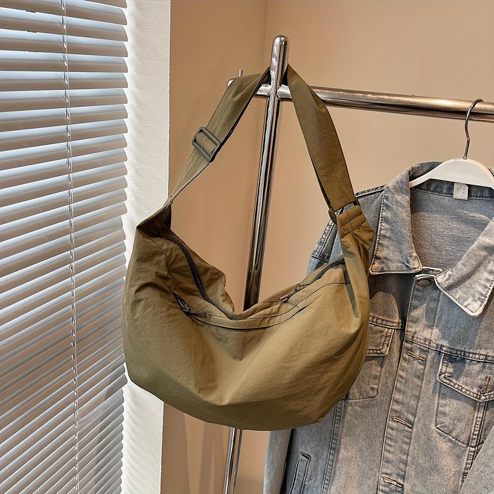 Women's Nylon Dumpling Shoulder Bag, Lightweight Lazy Style Crossbody Purse, Large Capacity Casual Commuter Handbag, Korean Version Relaxed Bag
