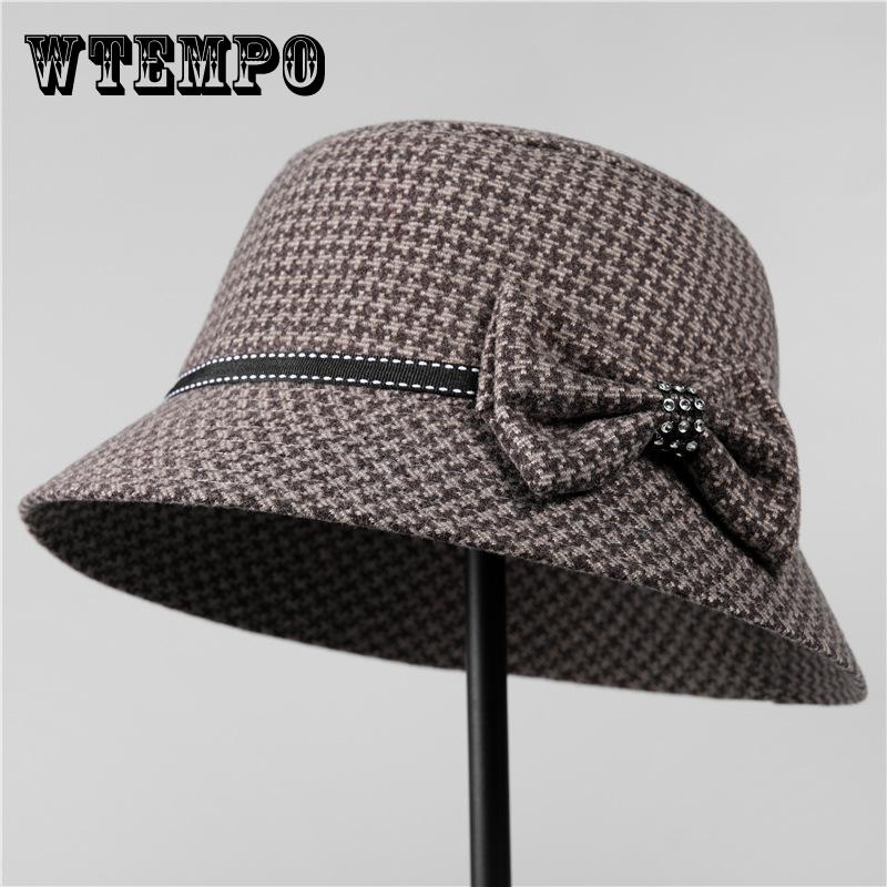 

Autumn and Winter In The Elderly Hat Female Mother Woolen Basin Hat Thickened Warm Elderly Grandma Top Hat Old Lady Hat ONE SIZE бордовий