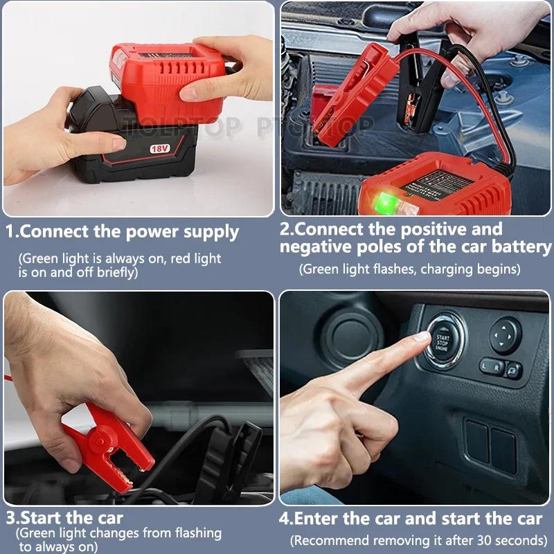 Battery Adapter Jumper Cables Charger Ignifier For Dewalt/Makita/Milwaukee/Bosch for Car Jump Starter Battery Booster Cable