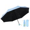 VEOFUX Folding UV Complete Heat Suitable for Sunny and Rainy 8 UV Heatstroke Sunburn Manual with Storage Blue Women's Parasol, Lightweight, 100%