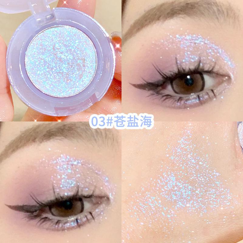 Light Bulb Plan eyeshadow, sparkling pearlescent sequin, long-lasting and colorless monochromatic eyeshadow.