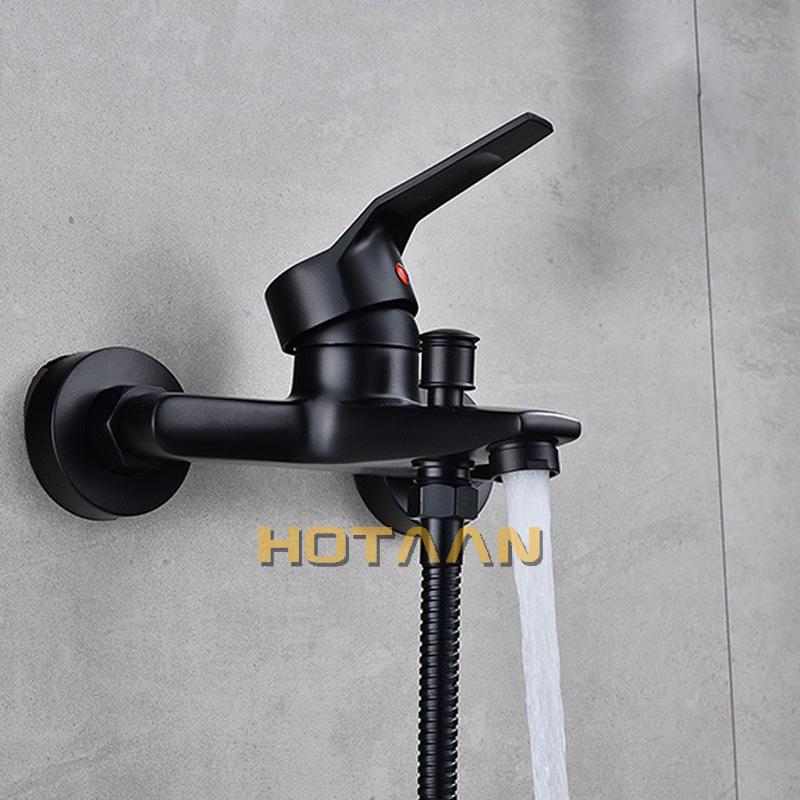 . Black Finish New Wall Mounted shower faucet Bathroom Bathtub Handheld Shower Tap Mixer Faucet  YT-5339-H