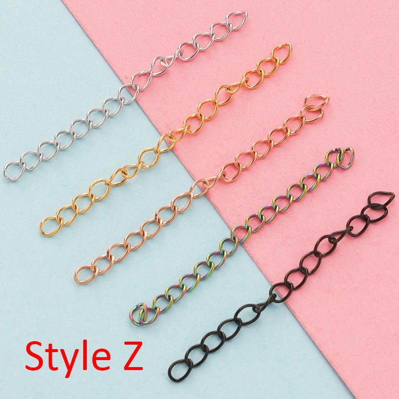 10-20pcs Stainless Steel Extended Extension Tail Chain Lobster Clasps Connector for Bracelet Necklace DIY Jewelry Making Finding