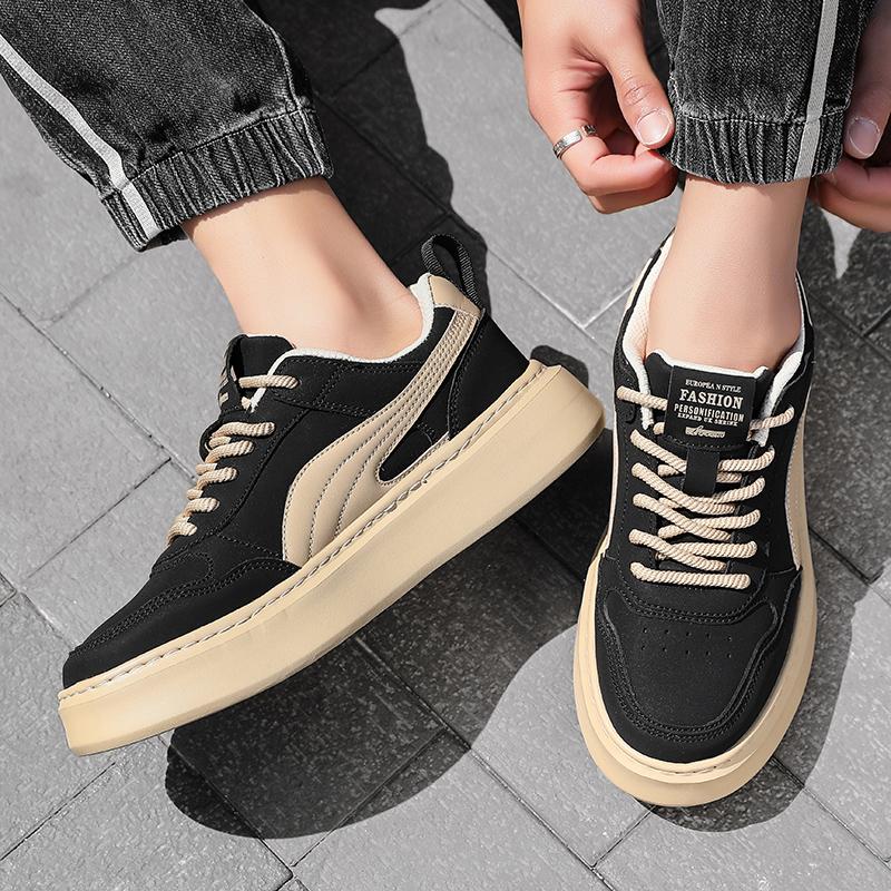 Fashion Casual Men's Board Shoes Trendy Thick Bottom Height Increasing Style Outdoor Leisure Street Daily Handsome Youth Sports Shoes