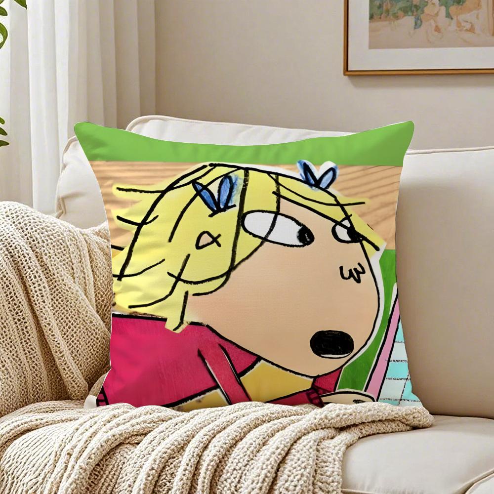 Süß Niedlich Britisch Anime CCharlie und Lola Anime Kissenbezug Kissenbezug Staubmilbenfrei Wohnzimmer Sofa Dekor Kissen Zimmer