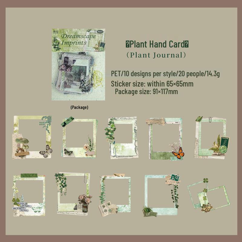 Yi Niao Retro PET Sticker Pack: 20 Decorative Sheets for Journals and Borders - Floating Life Imprint Series