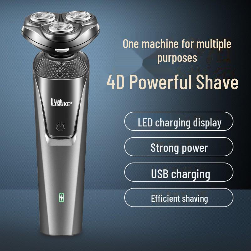 Linke 8806 Washable USB Three-Head Electric Shaver & Multi-Function Razor