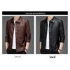 ROMON Men's Business Casual PU Leather Jacket
