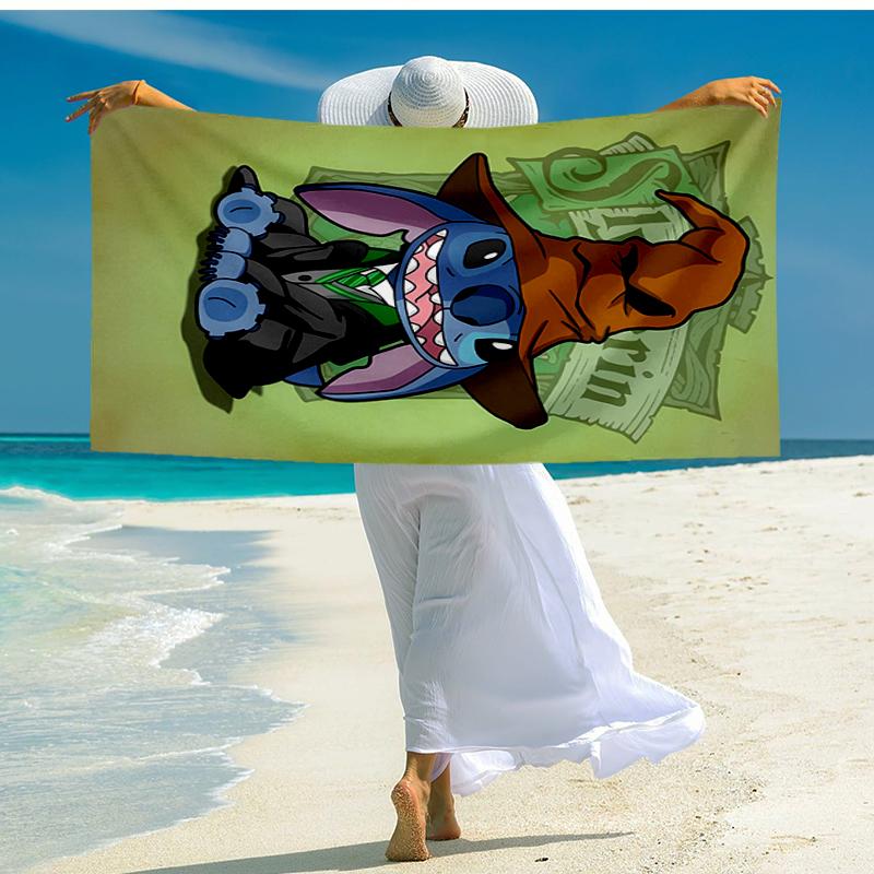 Ultra-Soft Beach Towel with Stitch Theme,Ideal for Pool - Camping, Diving - Perfect Travel Essential, Vibrant Beach Towel.