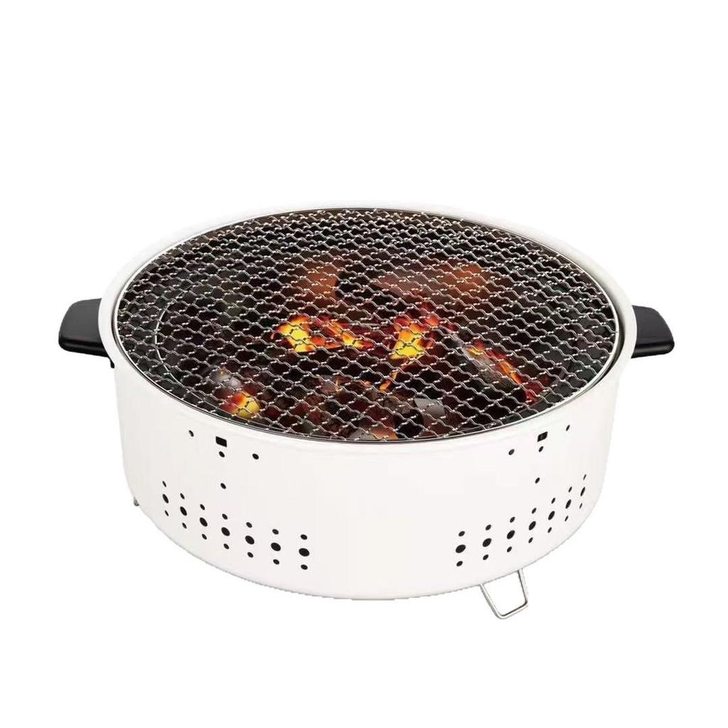 Multifunctional Outdoor Camping Tea-Boiling BBQ Grill with Small Charcoal Rack