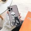 Skeleton Cat Painted Phone Case For iPhone 15,14,13,12,11,Plus,Pro Max,XS,X,XR,SE,Mini,8,7 Soft Silicone Black Cover