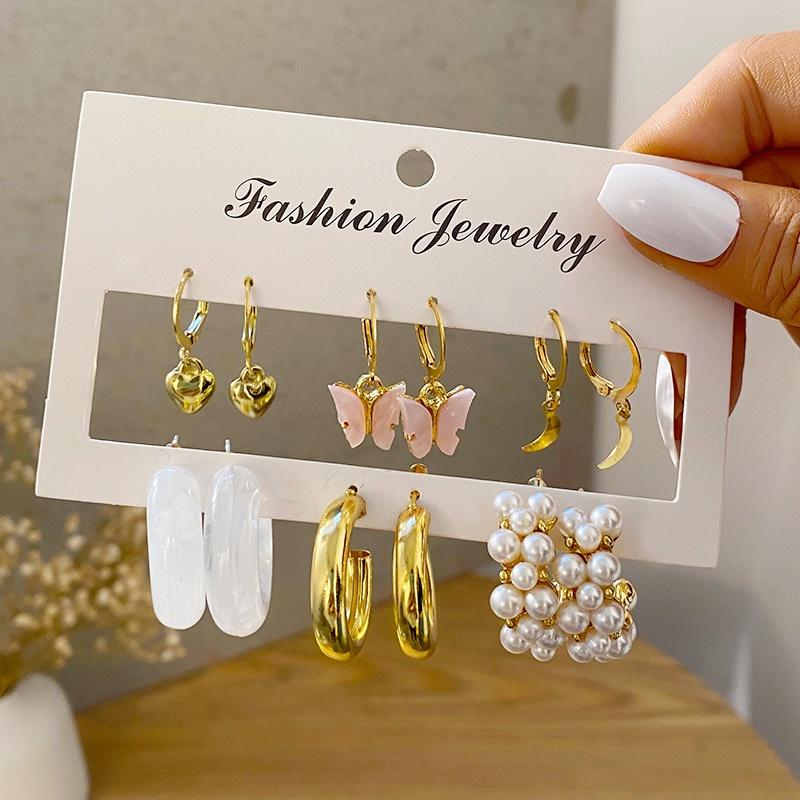 iF ME Fashion Earrings Butterfly Heart-shaped Hoop Earrings for Women Accessories Jewelry