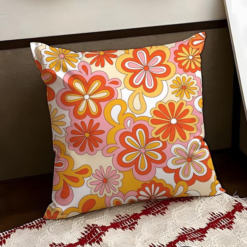 Rustic Soft Retro Crazy Floral Cushion Cover Reversible Soft Durable Pillow Cover Home Car MultiScene Use for Daily Comfort