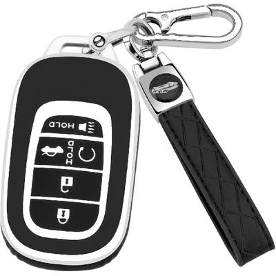 For Honda Key Fob Cover with Keychain, Soft TPU Protection Key Fob Cover Case Shell Compatible with 2024 Honda Accord Civic HR-V CR-V Pilot Smart