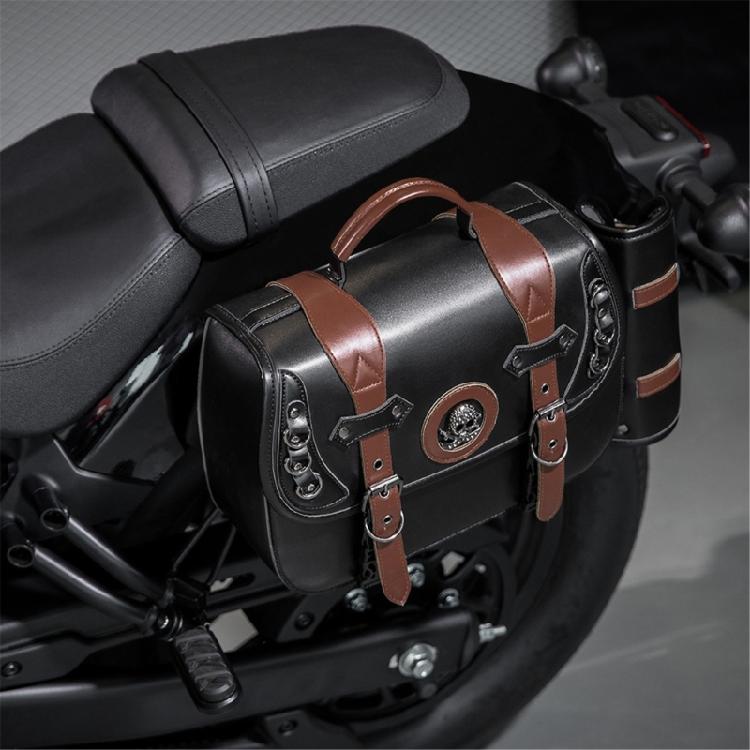 Vintage Style Motorcycle Saddlebags PU Leather Waterproof Side Bag Large Capacity Saddlebags Easy Carrying for Bike 