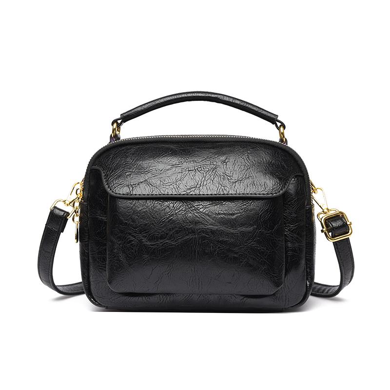 

Vintage Oil Wax Ladies Women Shoulder Crossbody Bags Female Tote Bag Designer Multiple Pockets Handbags Sac A Main 24cm 12cm 18cm