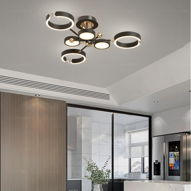 Modern Minimalist Nordic Living Room Chandelier Diamond Ring Bedroom Ceiling Lamp