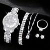 Gypsy Star Diamond Women'S Bracelet Watch Set Steel Belt Full Diamond Quartz Women'S Watch Watch