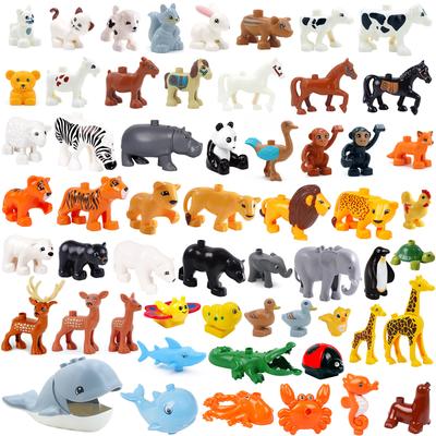 Große Bausteine Katze Hund Schwein Kaninchen Miniatur Ergänzungen Passende Blöcke Bauernhoftiere Sammlung Zusammenbau Pädagogisches Spielzeug Ideal Für Kinder