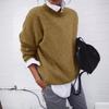 Europäischer und amerikanischer Hemdkragen Langarmpullover mit Fake-Zweiteiler-Design